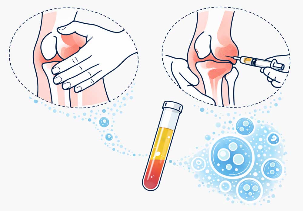 Exosom-behandling för knä